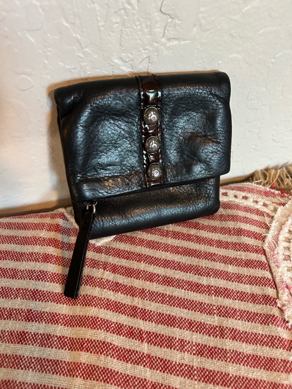 Brighton Nolita small black leather wallet